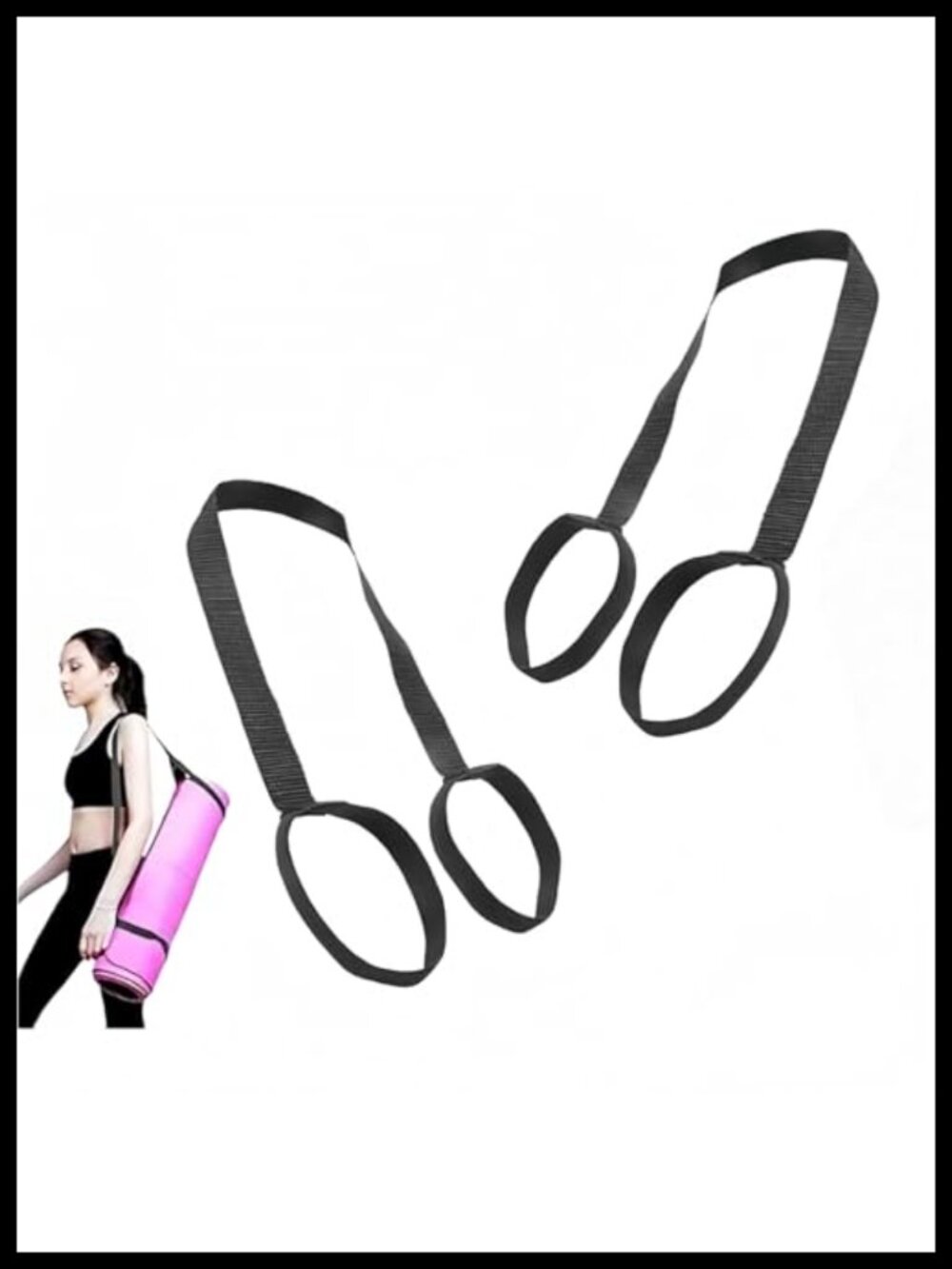 2Pcs Adjustable Elastic Yoga Mat Carrying Straps Nylon Polyester Fitness